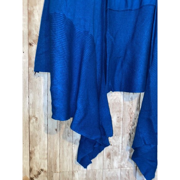 Whisper Knit Women's Blue Waterfall Cardigan Sweater Size 3X Open Front New - Picture 6 of 9